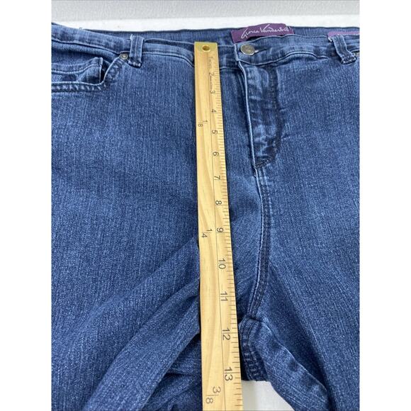 Gloria Vanderbilt Amanda Jeans Womens Sz 18 W Short Dark Wash Denim Straight Mom - Picture 9 of 12